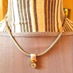Two Tone Piscitelli Pendant Necklace